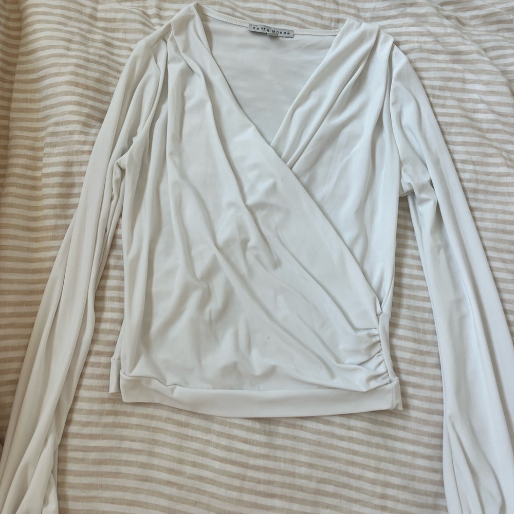 White drapey top. Size S. Super comfortable and stretchy.